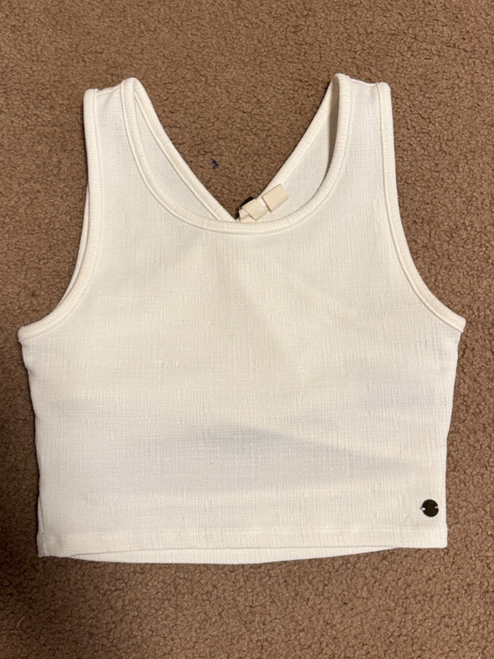 Roxy Women's White Crop Tank Top Crisscross Back